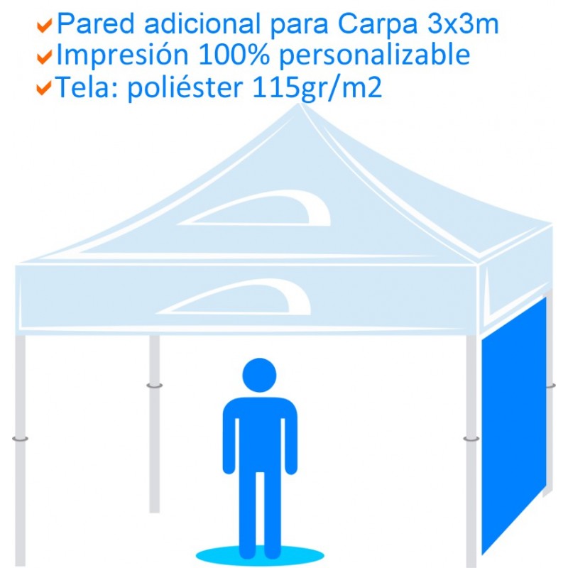 Pared adicional para Carpa de 3x3m