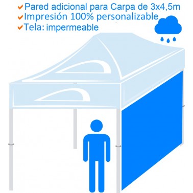 Pared adicional para Carpa impermeable de 3x4,5m