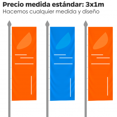 Bandera Vertical Publicitaria para mástiles con brazo potencia