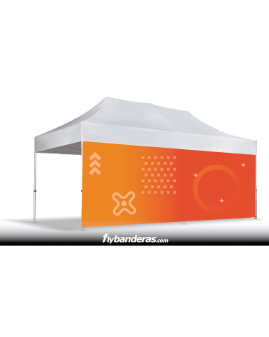 Total personalización en las paredes de carpas publicitarias