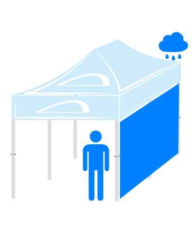 Pared impermeable lado 6m para carpas publicitarias 6x3m