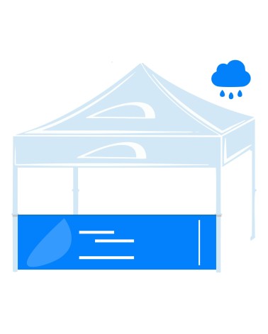 Mostrador impermeable para carpas publicitarias de 3x3m